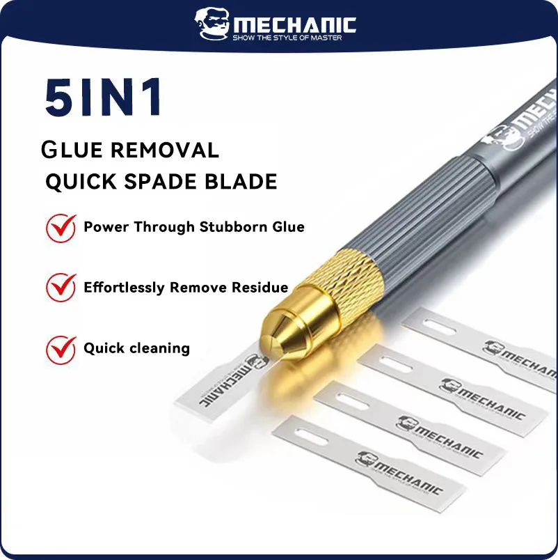 

MECHANIC FS-51 Shovel Glue Knife Flat Metal QUICK SPADE BLADE Knife Kit Mobile Phones PCB IC CPU Layering Chips Screen Repair