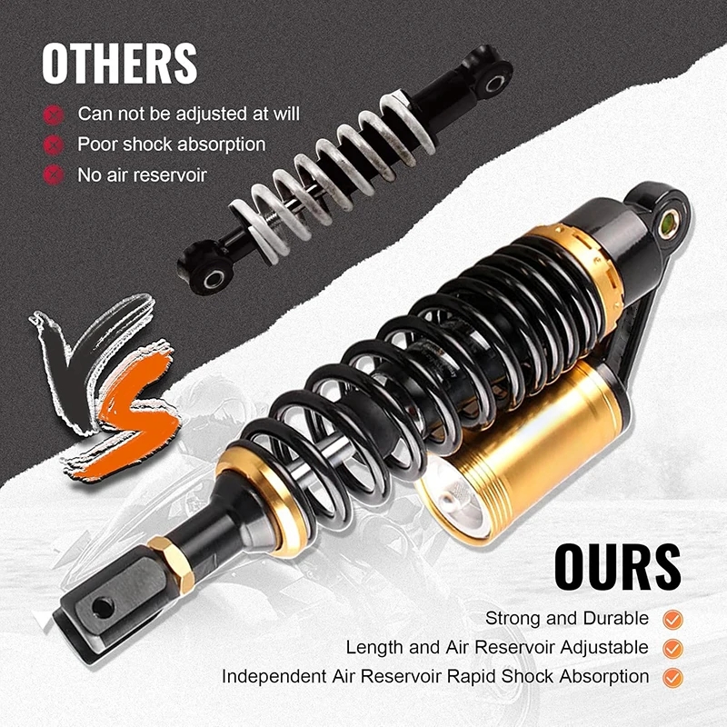 Factory Priced New Motorcycle Rear Air Suspension Shock Absorbers 360mm 380mm Motorcycle - Image 5