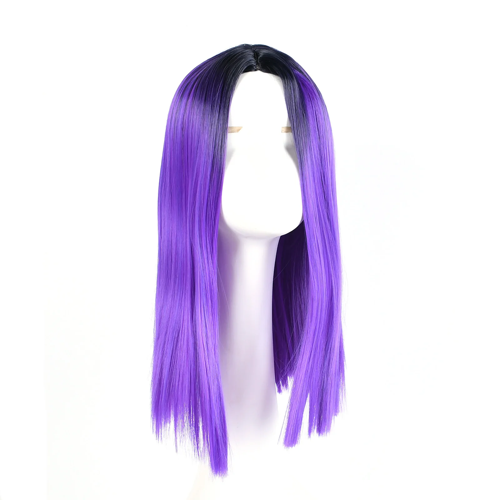 Jeedou Synthetic Medium Length Hair Wigs Bob Haircut Black Purple Shadow Ombre Color Young Girl's Wig