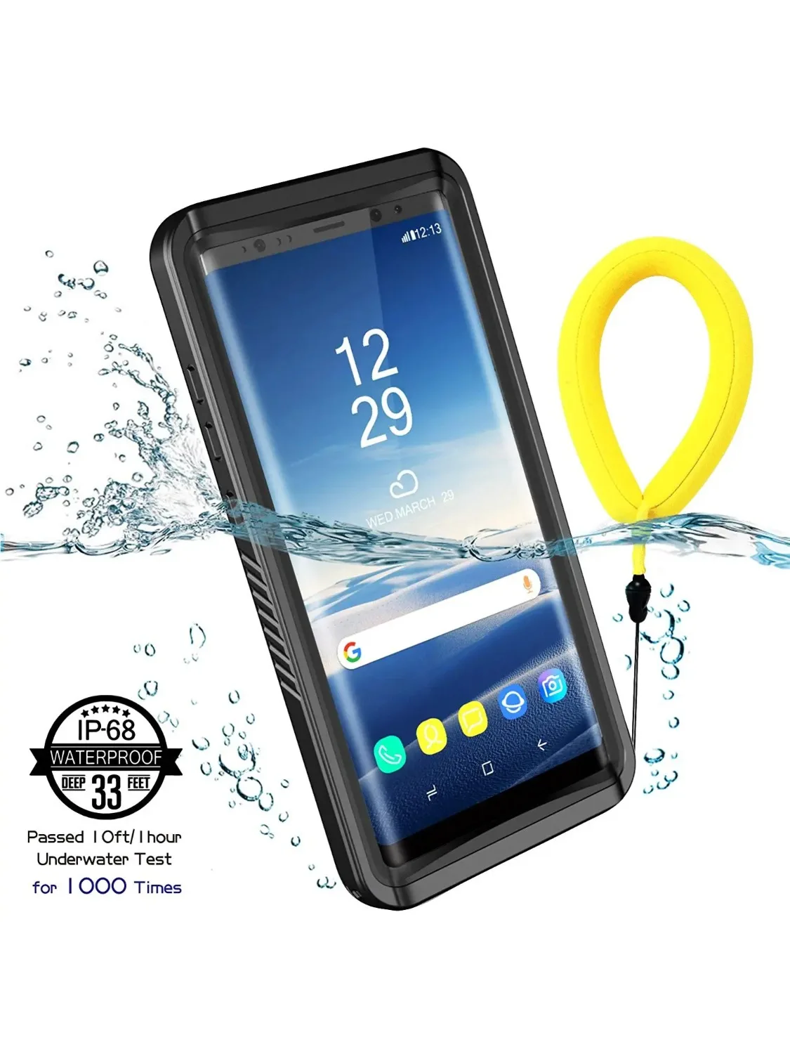 Wodoodporne etui na telefon Samsung Galaxy S20 S10 S9 S8 Plus Note 20 Ultra S7 Edge Cover Screen Protector Float Strap Phone Case — zdjęcie produktu 7