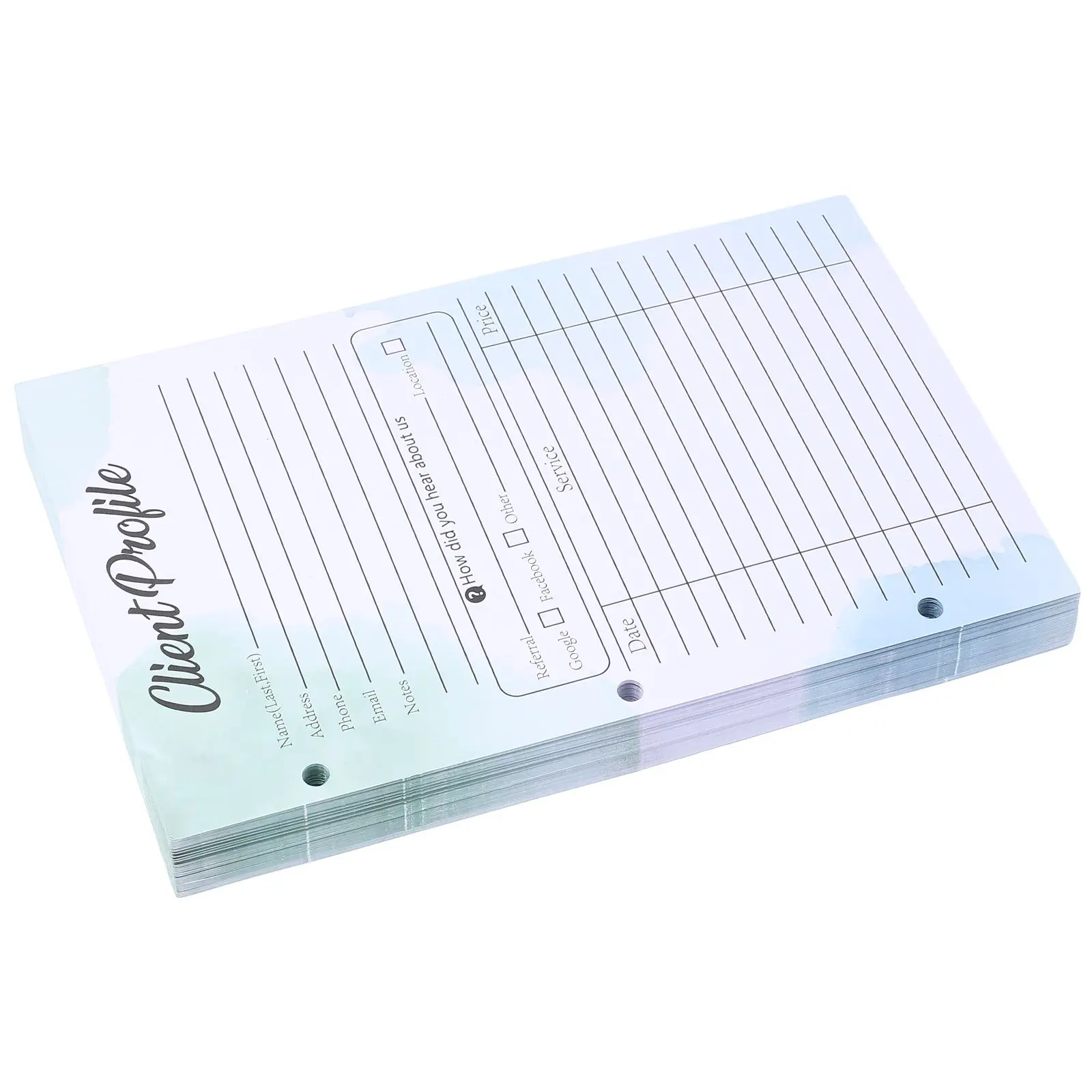 

50pcs Client Cards Hair Stylist Information Recording Binder Compatible Client Profile Cards Safety Details Document