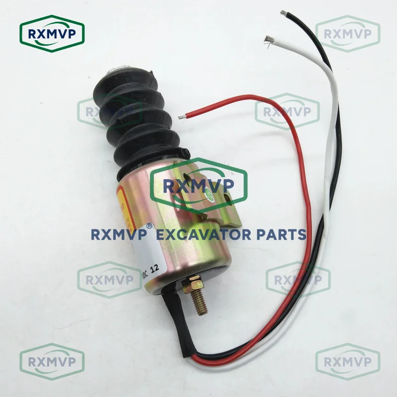 Q612-A17V12 Stop Solenoid Valve 12V Fits Excavator Diesel Engine Construction Machinery Parts