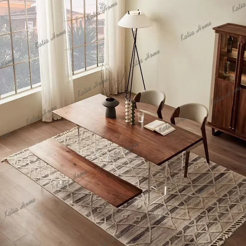 ld Modern Simple Dining Table Natural Edge Rectangle Acrylic Suspended Dining Table Fashion Dining Room Furniture