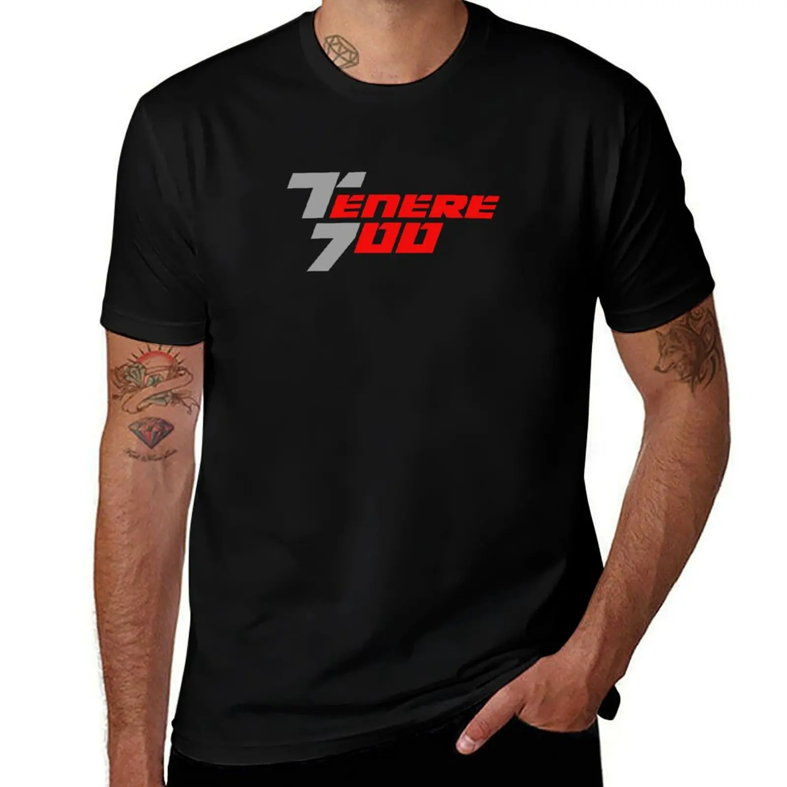 Yamaha Tenere 700 Logo Gray-Red T-Shirt quick drying anime clothes T-shirts for men cotton