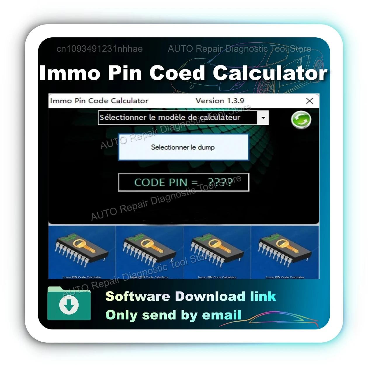 

IMMO Pin Code Calculator V1.3.9 Repair equipment Diagnostic software Pin Code Calculator IMMO 1.3.9 obd2 scanner Code reader VC