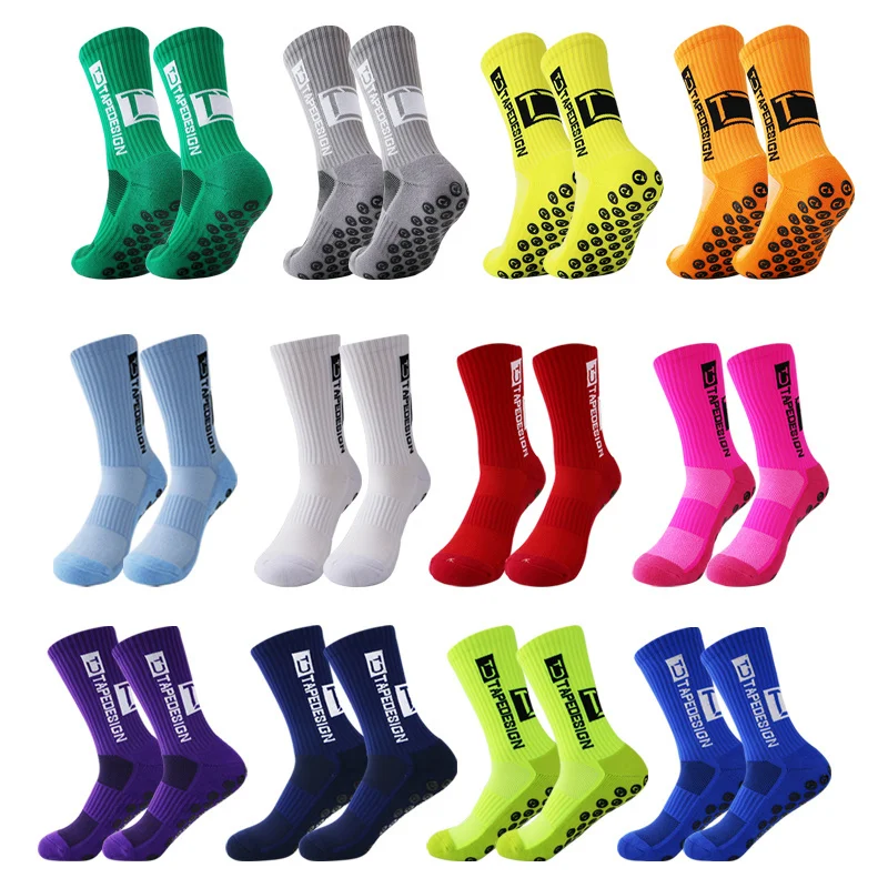 Cycling Mid ANTI SLIP Football Socks Calf Non Slip Soccer Sports Socks Mens