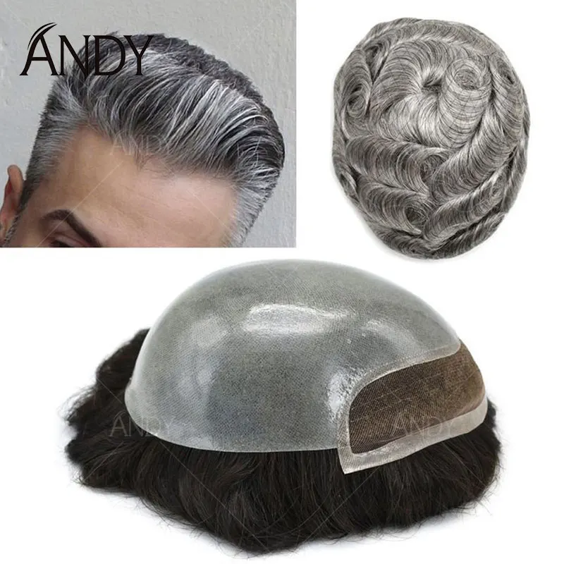

Injection Skin Men Toupee 100% Real Brazilian Human Hair Natural Hairline Male Hair Prosthesis Durable Men Wig Hair