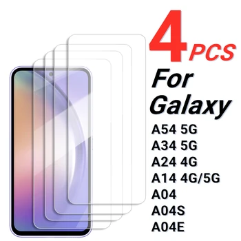 2/4 adet ekran koruyucu Samsung Galaxy A54 5G temperli cam Samsung Galaxy A04S A14 A24 A34 A54 5G tam tutkal ekran cam
