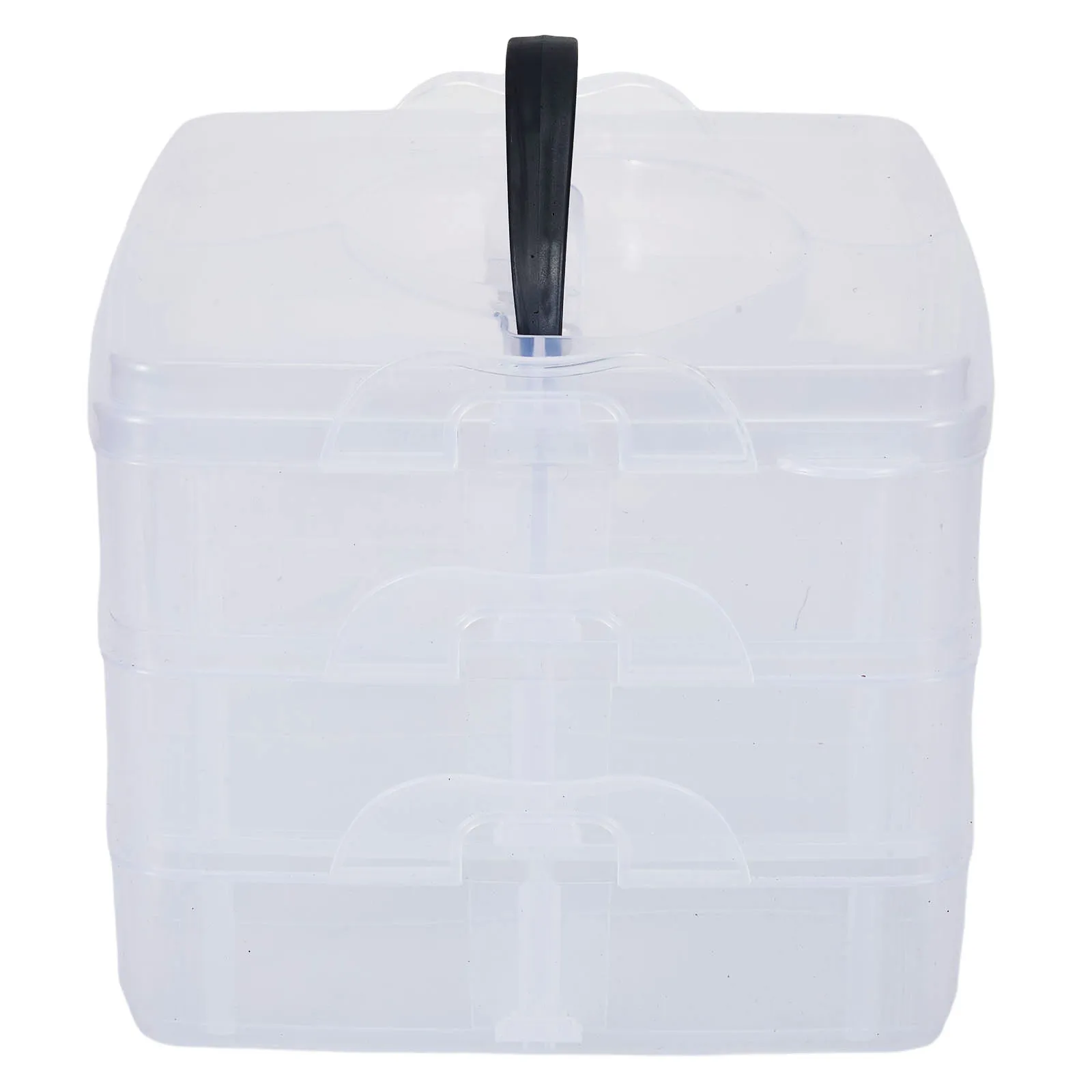 Jewelry Container with 18 Detachable Grids, Plastic Storage Case Box for Neat Arrangement, Carry Handle for Portability