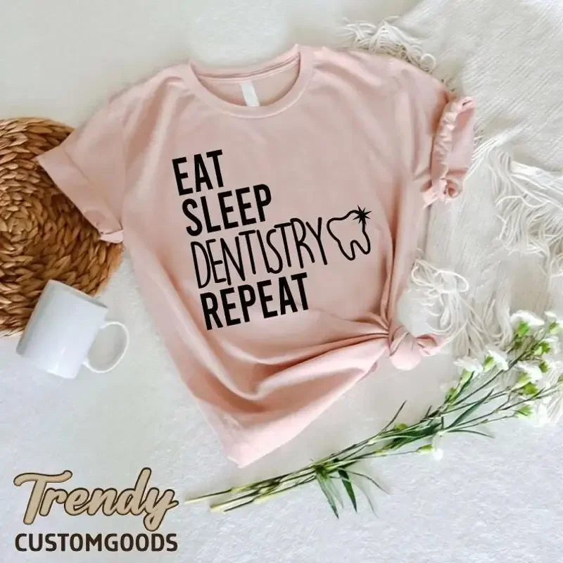 Funny DentisT T Shirt Eat Sleep Dentistry Repeat Dental StudenT School Grad Retro Future