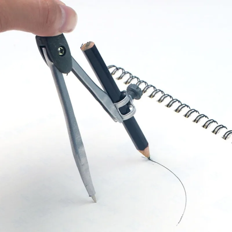 Metal Compass Set Locking Tool for Drawing Circles Fits Pens Up To 0.39 Inch for Students & Drafting