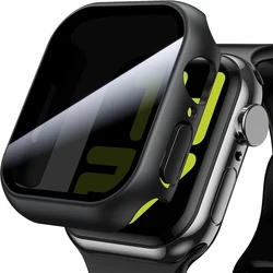 1-2 szt. Etui na zegarek Apple Watch Series9/8/7/6/5/4 SE 44 45 41 40mm Ultra przyciemniana osłona ze szkła hartowanego etui