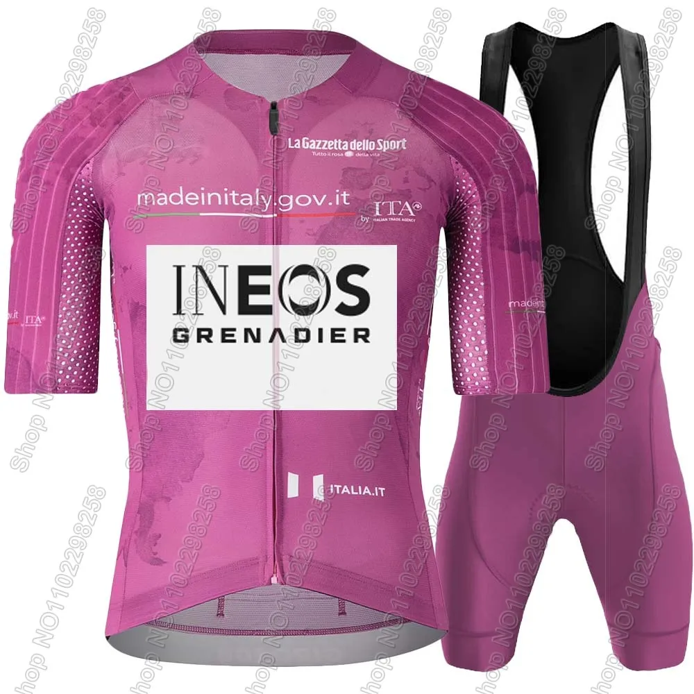 

Purple Ineos Grenadier 2025 Team Cycling Jersey Set Tour de Italia Bicycle Clothing Road Bike Shirts Suit Bicycle Bib Shorts MTB