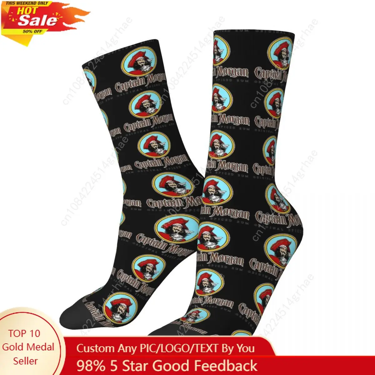 

CAPTAIN MORGAN Socks Harajuku Super Soft Stockings All Season Long Socks Accessories for Unisex Birthday Present