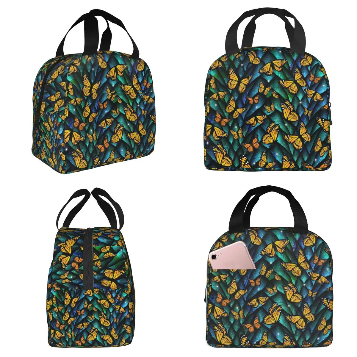 

Фантастический дракон-бабочка! Термосумка для обедов для женщин, офисный термоконтейнер для еды, портативный ланч-бокс