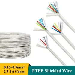 1M/5M Transparent Silver Plated OFC PTFE Shielded Wire Sq.0.15~0.5mm 2 3 4 6 cores Hifi Audio Amplifier Speaker Headphone Cable