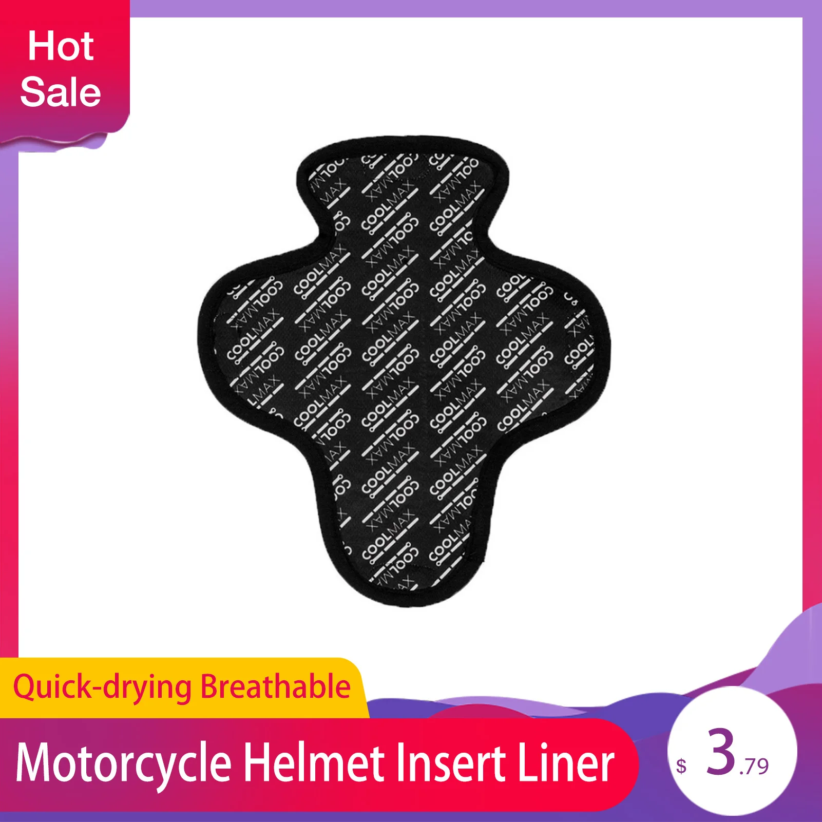 

Motorcycle Helmet Insert Liner Cap Cushion Pad Quick-drying Breathable Sweat Wicking Helmet Insulation Lining Moto Black Capacet