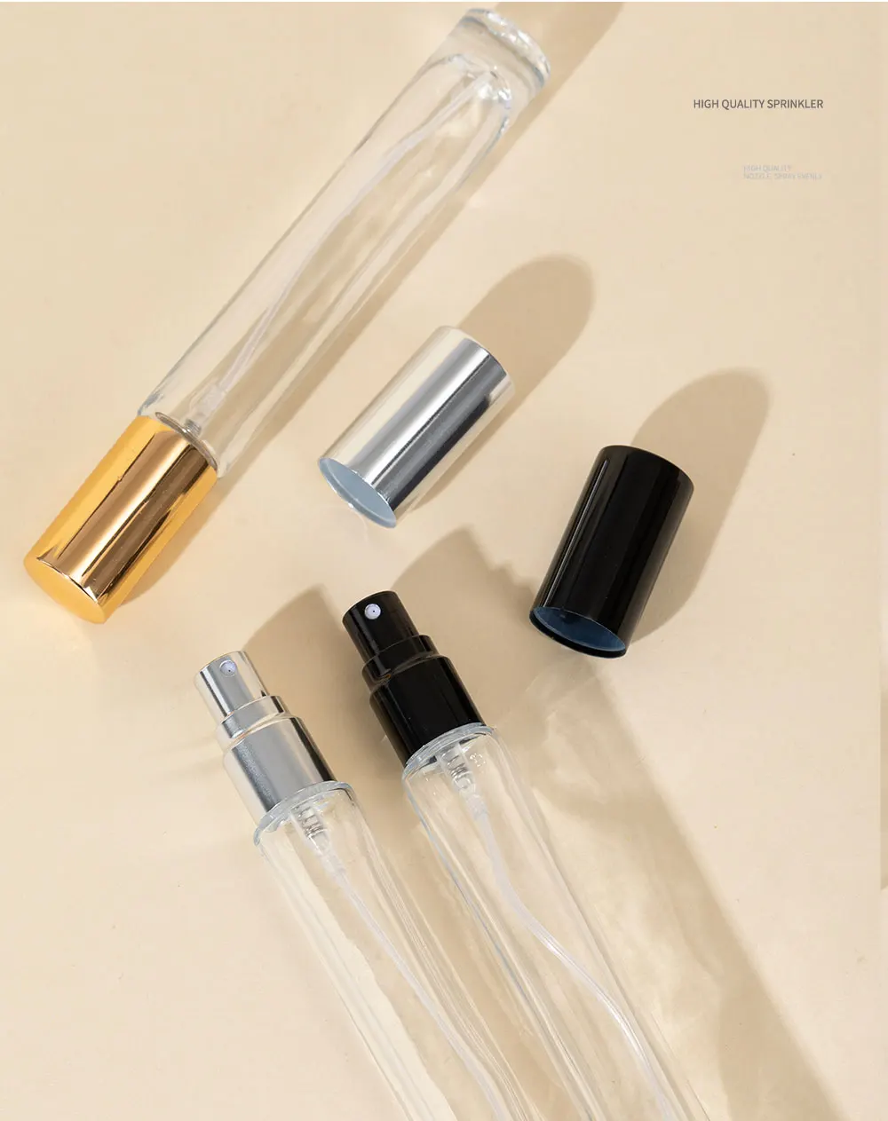 6 Stück/Set Luxuriöse 10ml Glas-Parfümsprühflaschen - Nachfüllbare Transparente Sprühflaschen - Ideal für Reisen und Duftliebhaber – Detail 5