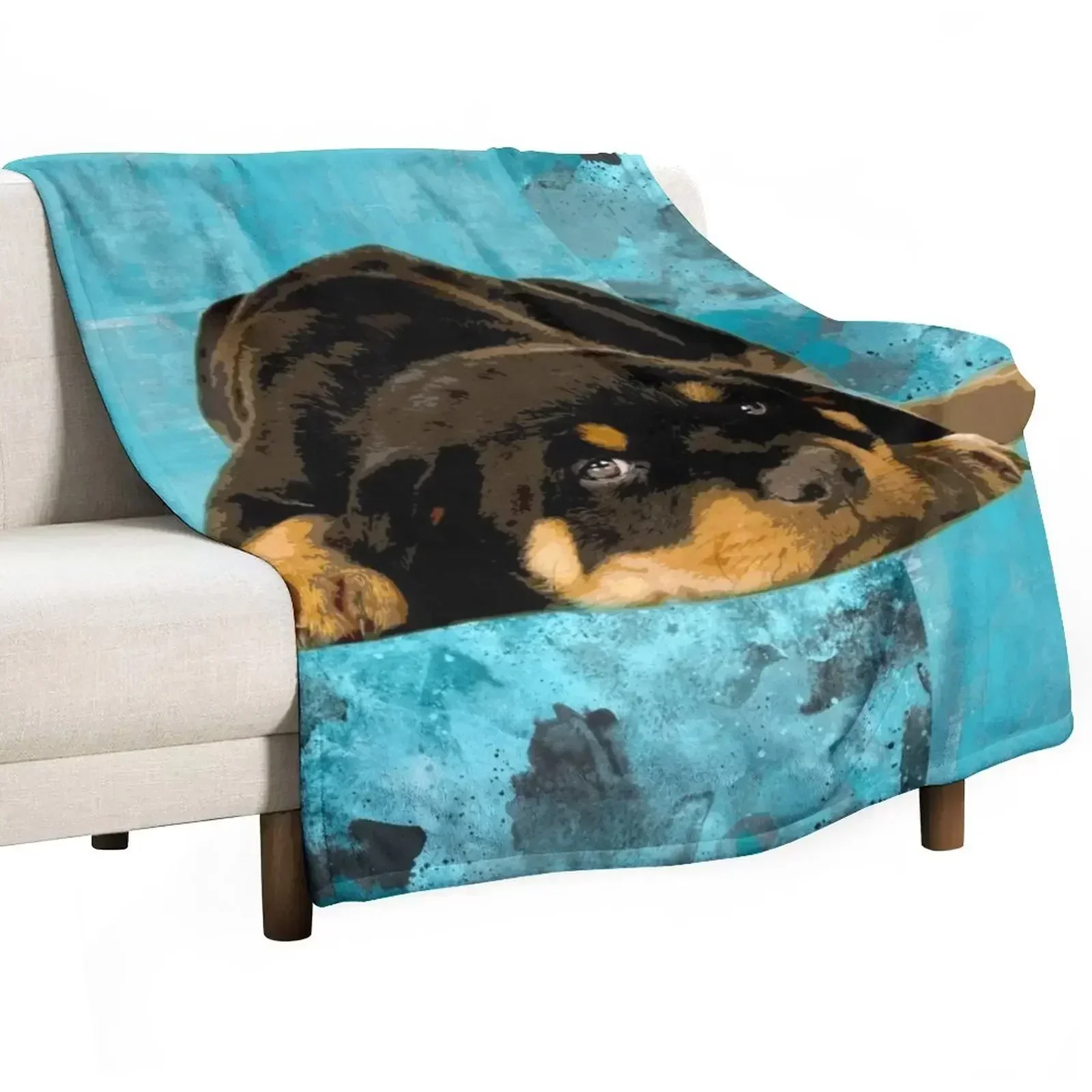 

Rottweiler- Metzgerhund Puppy Throw Blanket For Decorative Sofa Luxury Blankets