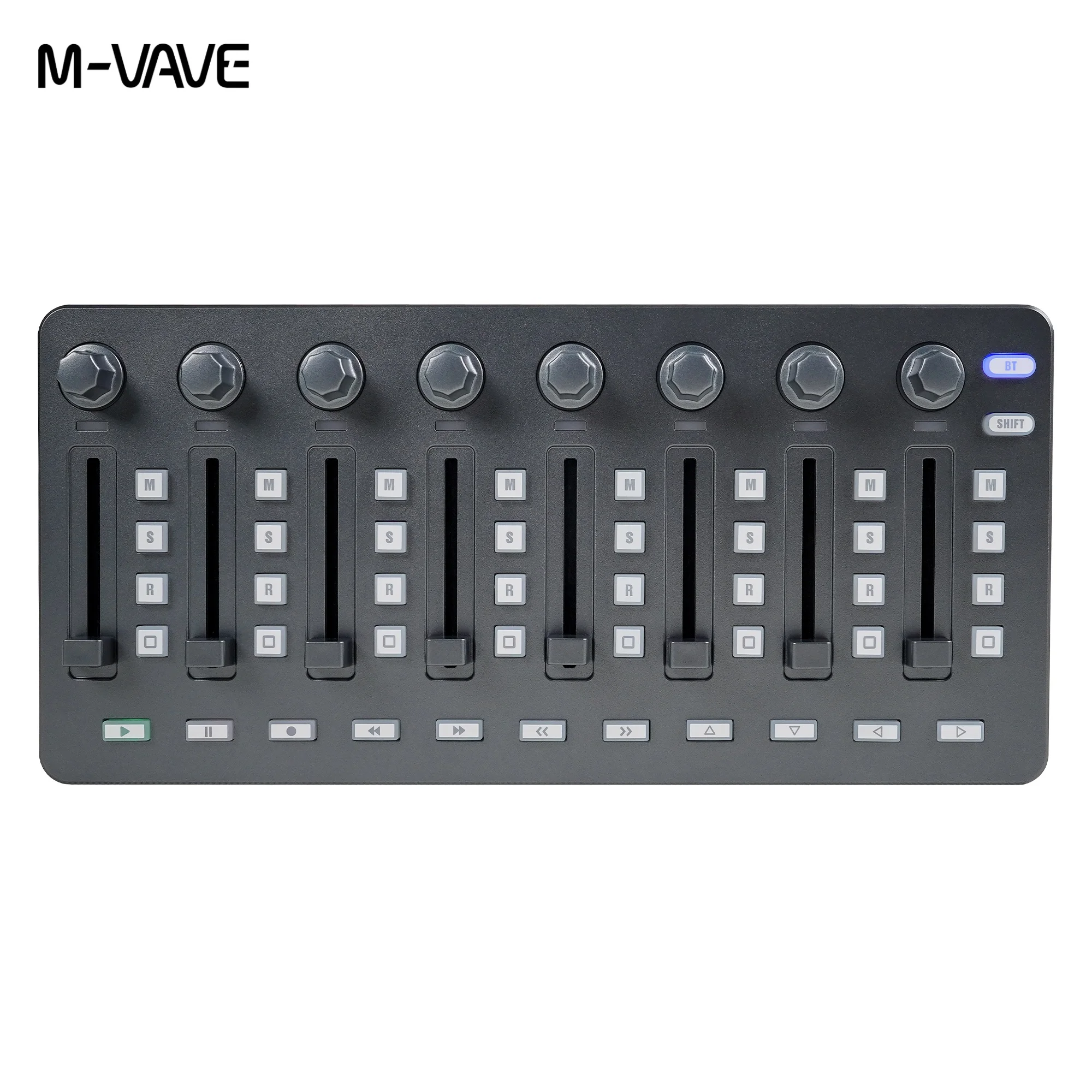 M-VAVE SMC-MIXER Gray Wireless DAW Controller 8 Knobs 8 Faders Bluetooth USB Suitable for Music Production and Live Performance