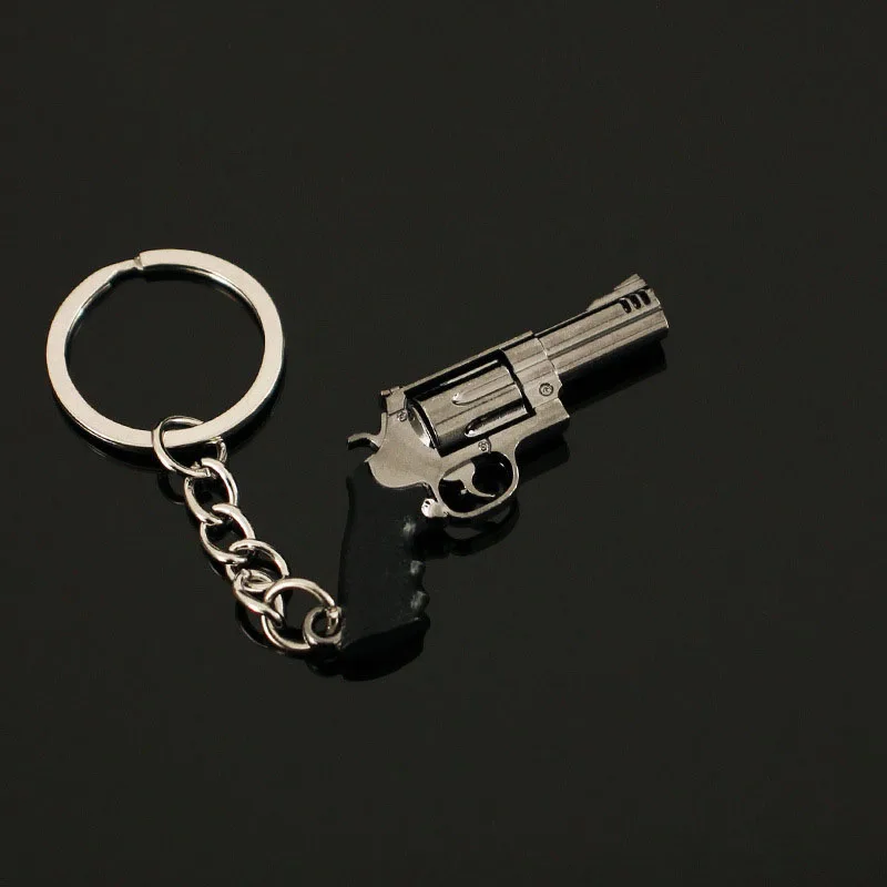 Mini Gun Model Keychain Smith M500 Model Jewelry Weapon Metal Pendant Key Chain Chaveiro Bag Car Key Holders Gift For Kids Men