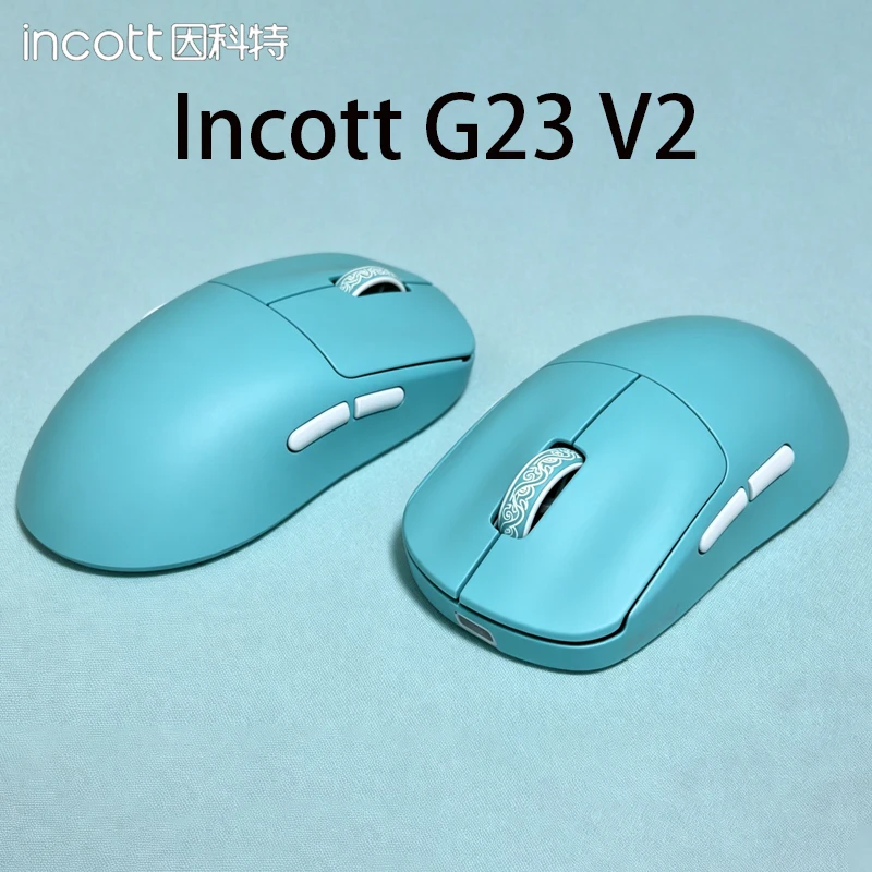 Incott G23 V2 E-sports Mouse 47g Lightweight PAW3395 Wireless 3-mode 8000Hz Polling Rate Ultra Low Latency Game Mice Custom Gift