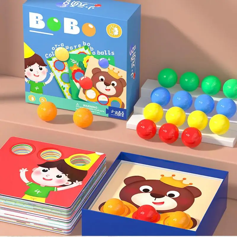 Color Matching Balls Preschool Learning Card Balls Toys Sorting Toys Number Color Recognition For Kids Age 3 4 5 Year Old Boys