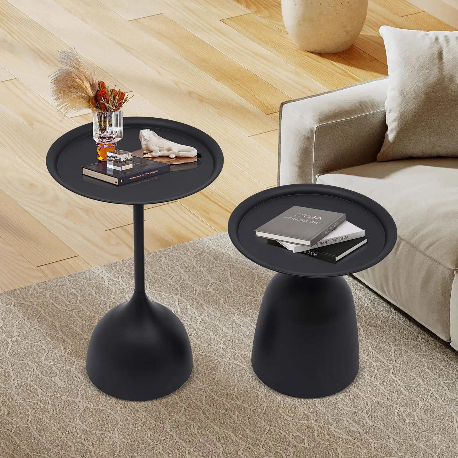 Столы для кафе, 2 шт., современные круглые приставные столики, железные кофейные столы для гостиной, спальни