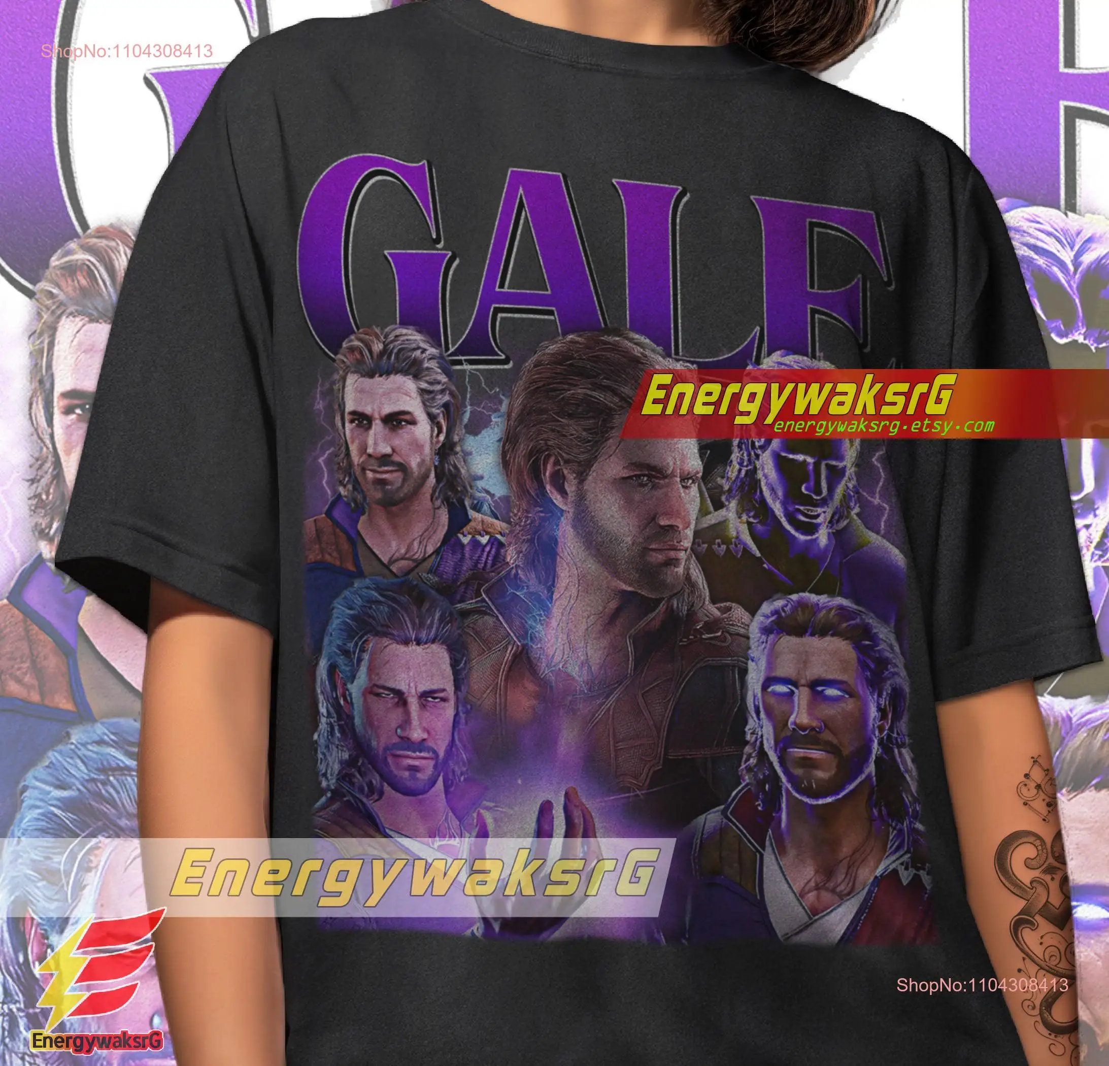 Gale Baldurs Gate 3 Vintage T Shirt Retro long or short sleeves