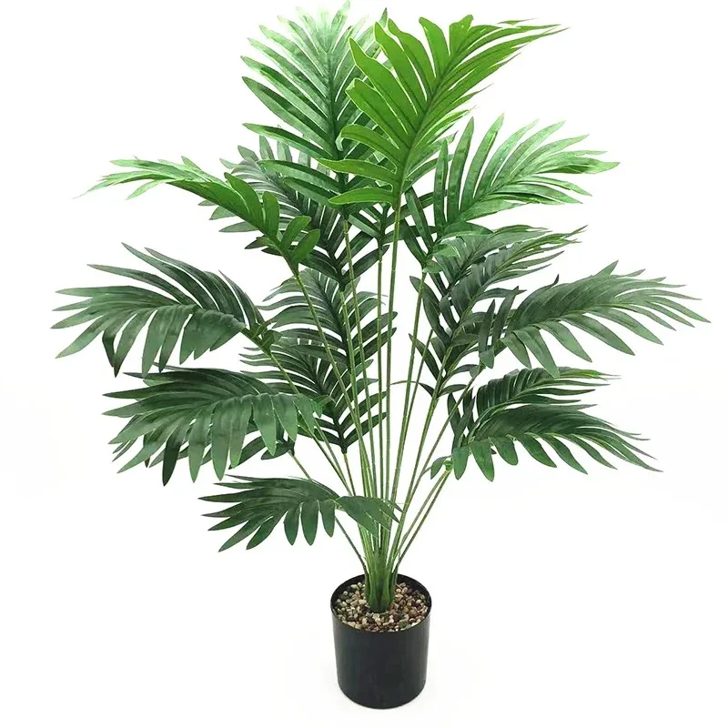 

90cm Large Artificial Palm Tree Tropical Fake Plant Green Plastic Palm Leaf Branches Suitable for Home Garden Decoration