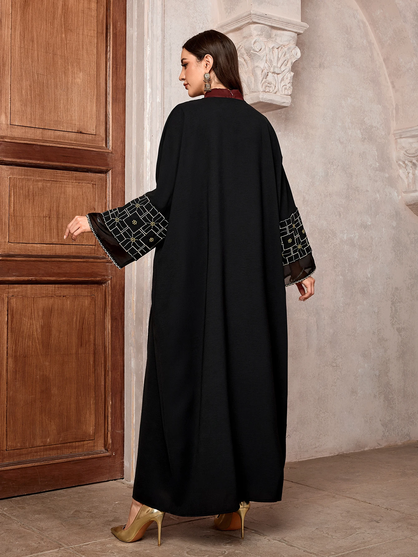 Long Robe Embroidery Muslim Dress for Women Eid Morocco Ramadan Abayas Kaftan Islam Dubai Arab Turkey Holiday Party Jalabiya