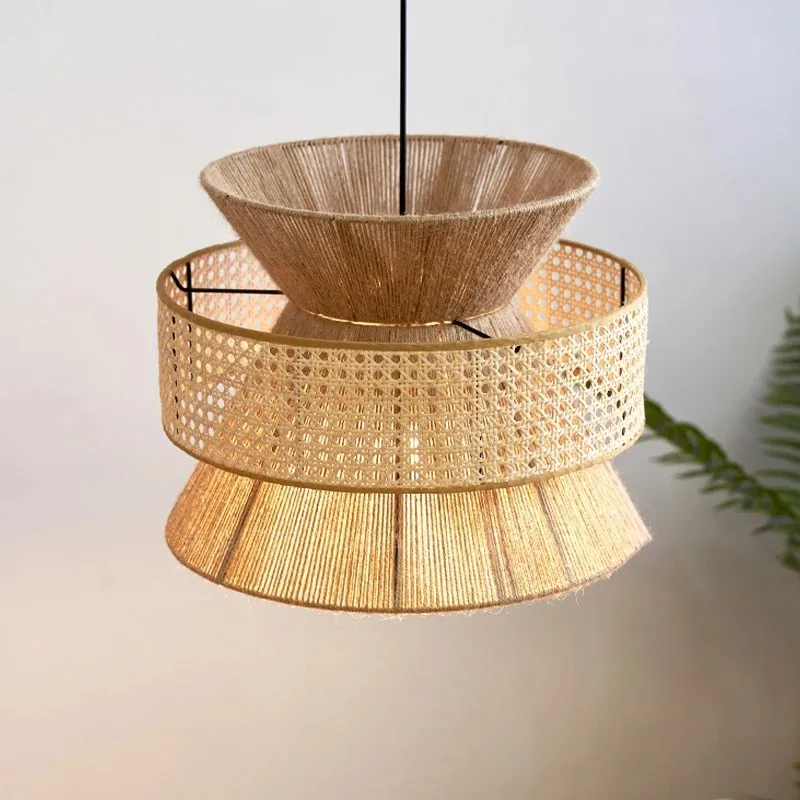 Imagem -06 - Handmade Vintage Hemp Rope Pendant Light Led Pendurado Lâmpada Wabi Sabi Lustre b & b Restaurante Bar Café Sala de Jantar Home Decor