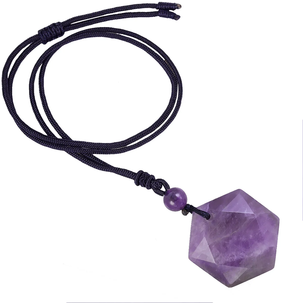 Obsidian Hexagram Charm Rope Chain Necklace for Women Nature Energy Stone Star of David Pendants Lucky Love Crystal Men Jewelry