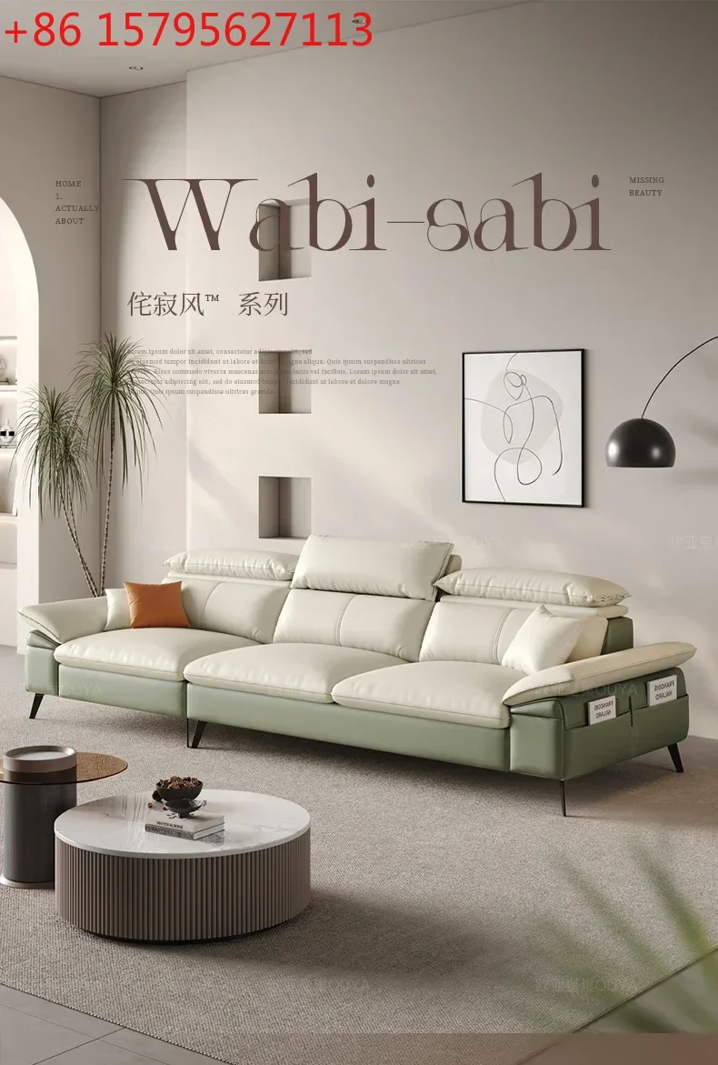 

Первый слой коровьей кожи, простой современный диван из скандинавской кожи для гостиной, комбинация наложницы