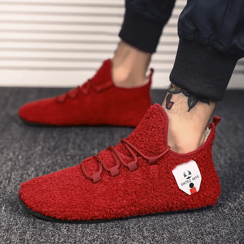 

MAEDEF Man Winter Cotton Shoes Men Warm Shoes Comfortable Thin Bottom Soft Lightweight Winter Slippers Plush Men Cotton Shoes