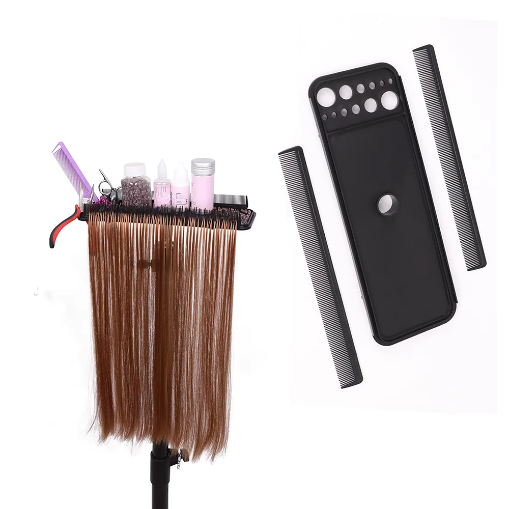 

Multifunction Hair Extension Practice Tray Wig Display Stand for Hairdressers Cosmetology Training Tray Tool