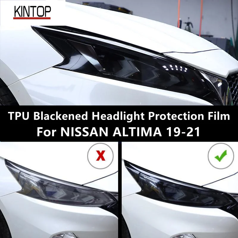 

For NISSAN ALTIMA 19-21 TPU Blackened Headlight Protective Film, Headlight Protection,Film Modification