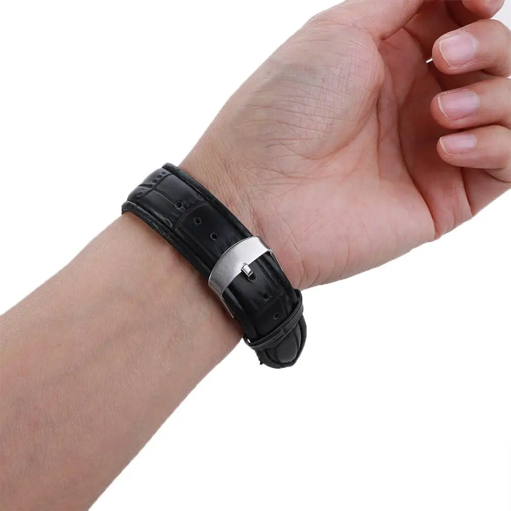 유니섹스 색상 스테인레스 브라운 탱 남성 여성 밴드 스틸 블랙 시계 가죽 스트랩