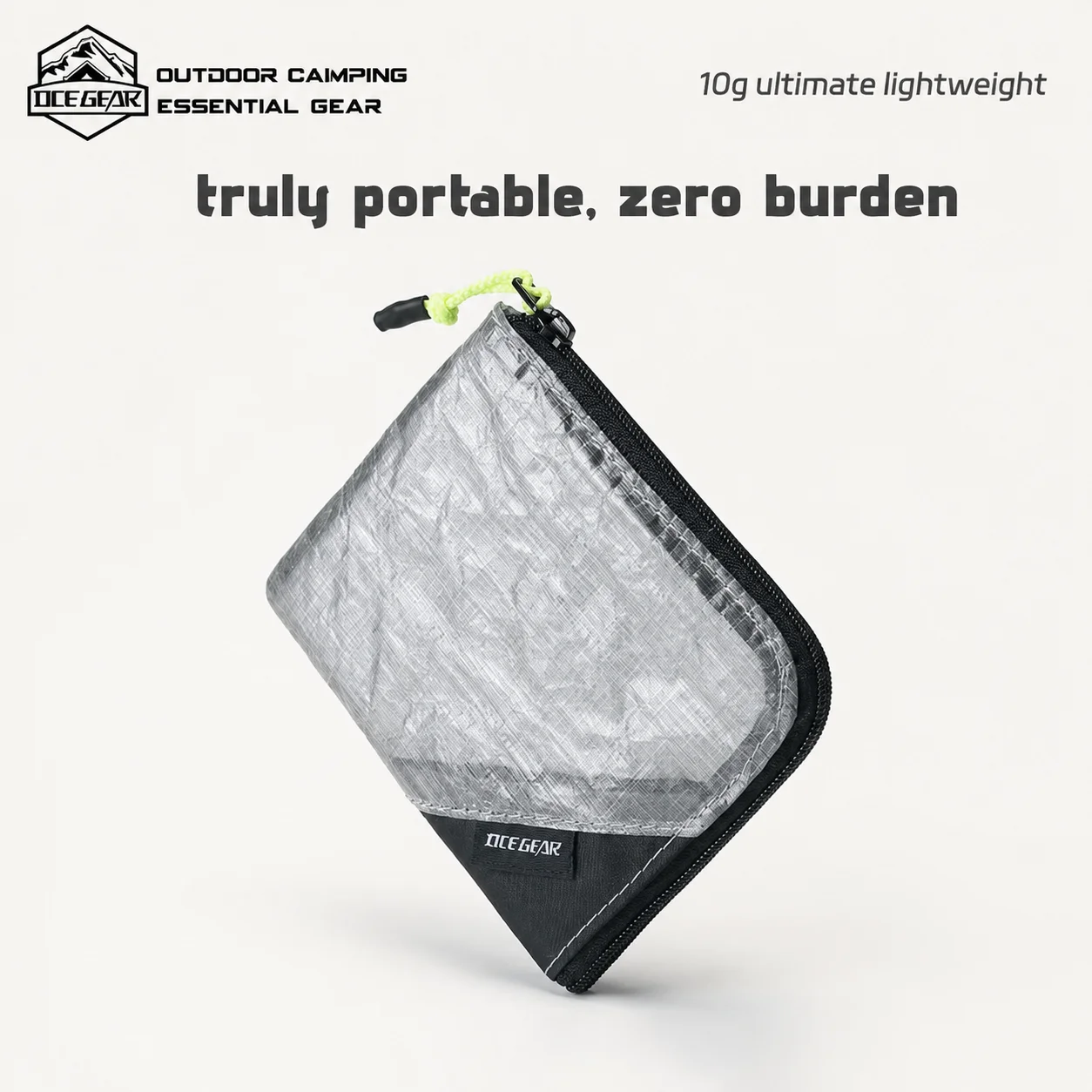 OCE GEAR Lightweight Wallet Ultra Light Waterproof Coin Purse Card Holder Durable Small Zipper Pouch Outdoor Camping Travel Gear