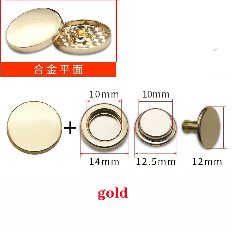 10 Sets Metal Buttons Leather Snap Fasteners 15mm 501 Round Color Button No Sewing for Clothes, Jackets, Jeans