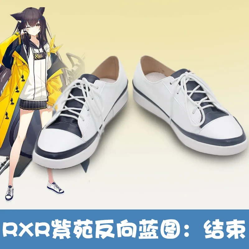 Game RXR Aconite Reverse Blueprint Cosplay Shoes Halloween Carnival Party Handmade Faux Leather Cosplay Shoes