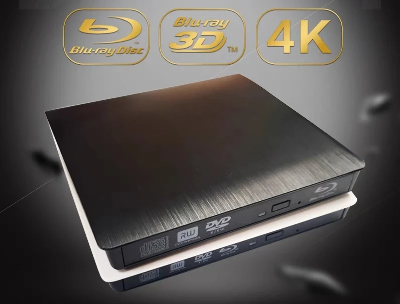 Imagem -02 - Usb 3.0 Writer Blu-ray Slimline Portátil Externo Bd-r Queimador Bdr Suporte de Acionamento Óptico 4k Uhd