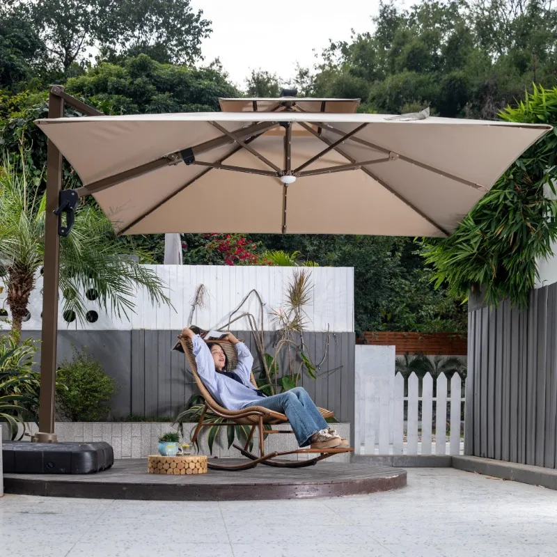 

Оптовая продажа, сверхмощный коммерческий светодиодный солнцезащитный козырек, большой садовый зонтик для патио, парка, водонепроницаемые складные отели, больницы