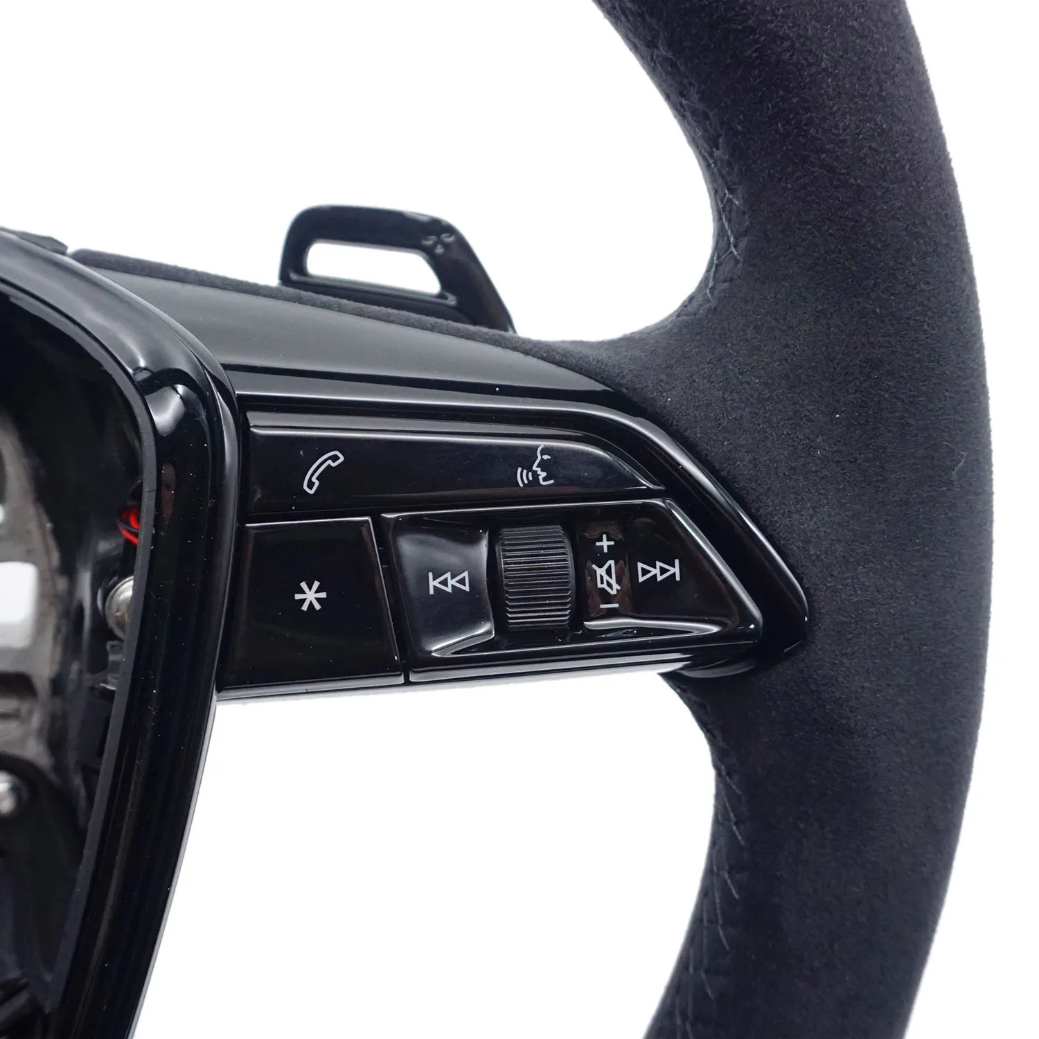 Passend für Audi A6C8 S, Standard-Lenkrad mit vollem Haar, schwarzem Kabel und Heizfunktion, flacher Unterseite, Innenraummodifikation – Detail 6