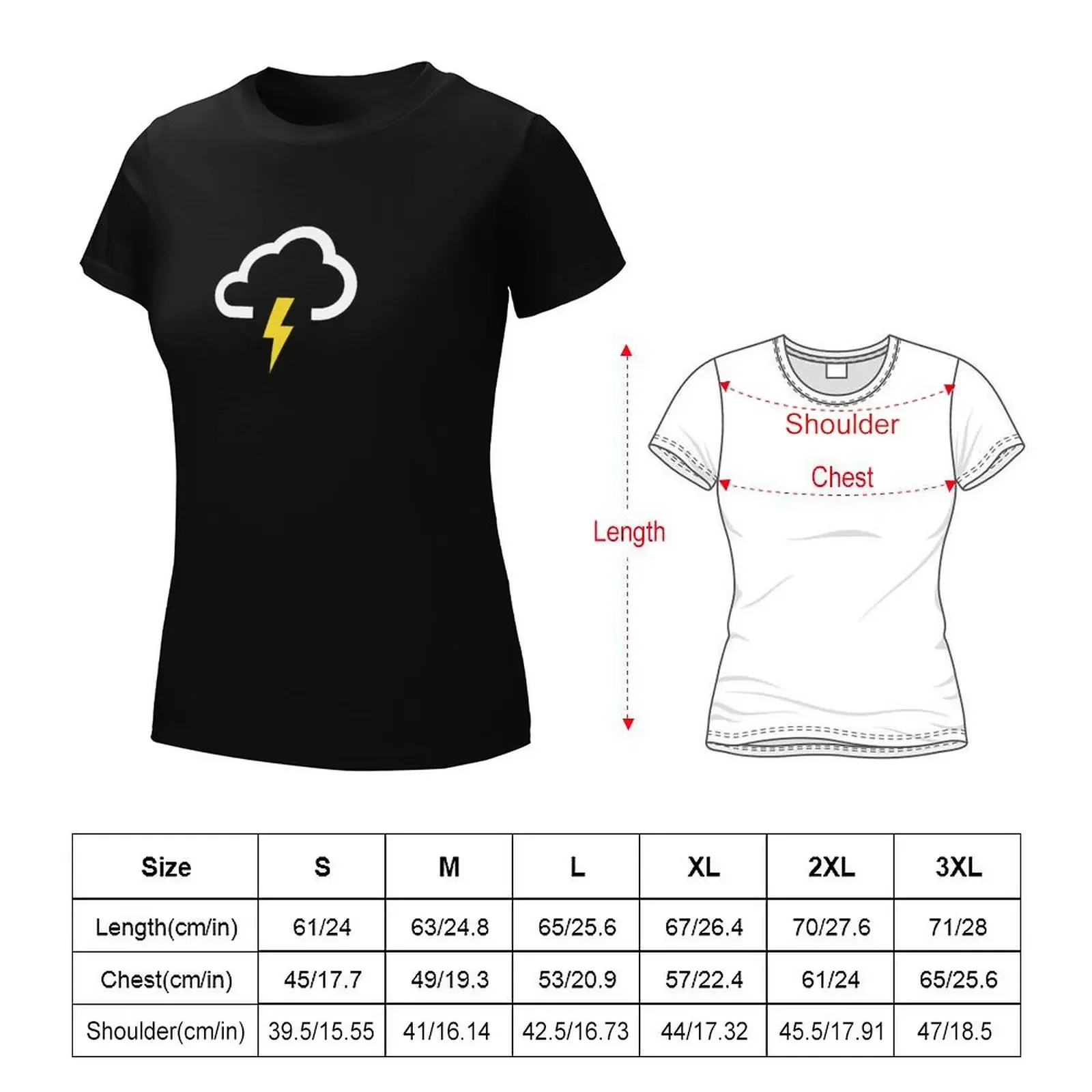 Thunder Cloud - Thunderstorm Weather Lightning T-shirt Female clothing cute tops workout shirts for Women loose fit