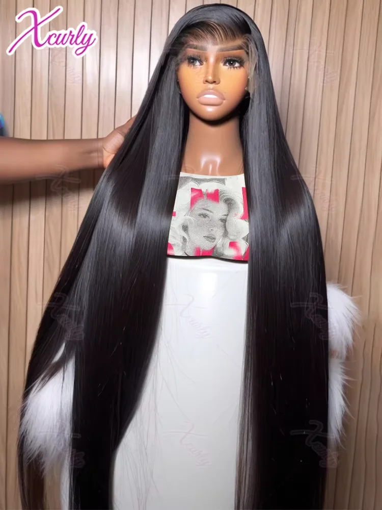 250 Density Straight 30 40 Inch 13x4 13x6 HD Transparent Lace Front Human Hair Wigs Brazilian 5x5 Closure wig For Women