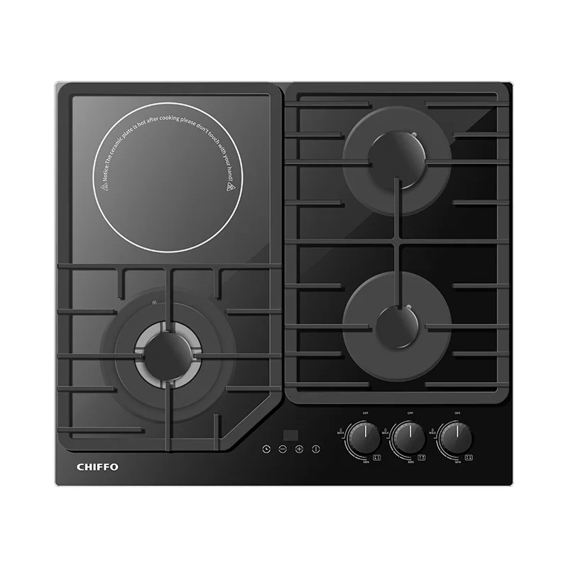 

Газовая плита с 4 конфорками, встроенная индукционная варочная панель и многоуровневая система безопасности, напрямую от производителя, высокое качество