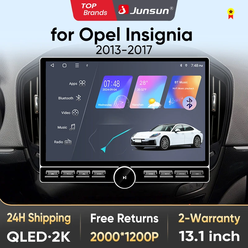 Junsun 13,1″ QLED Wireless CarPlay Android Auto Autoradio für Opel Insignia 2013-2017 Intelligente Systeme DSP SWC RDS GPS FM BT