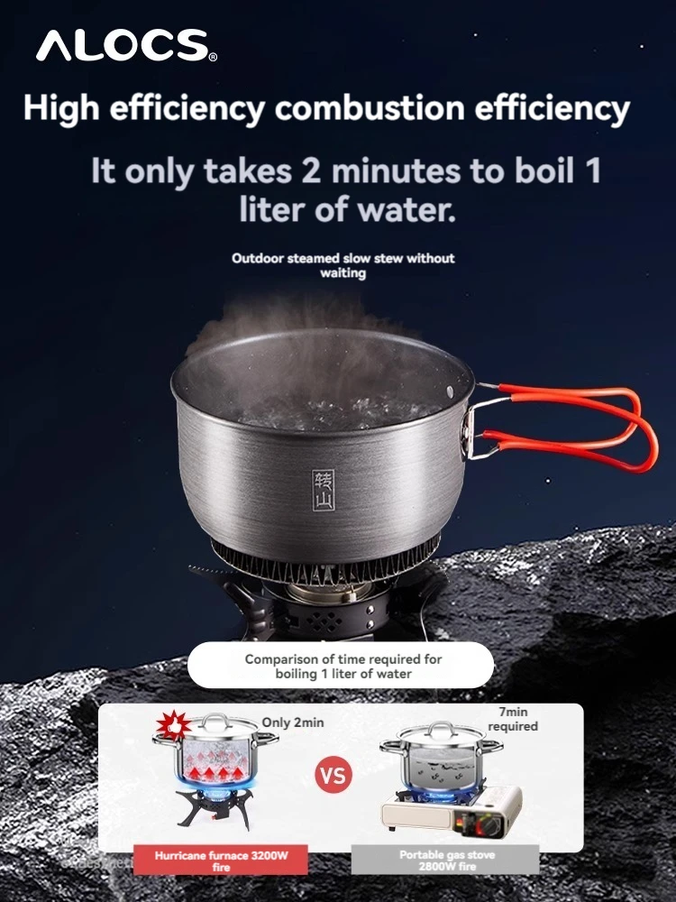 

ALOCS Split Type Stove Head Gas Stove, Outdoor Stove Gas Stove, Stove Windproof and Strong Fire Stove Set