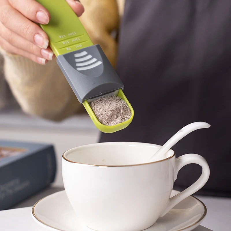 Multi-Size Measuring Scoop, Stainless Steel Portion Spoon for Salt Coffee Milk Powder